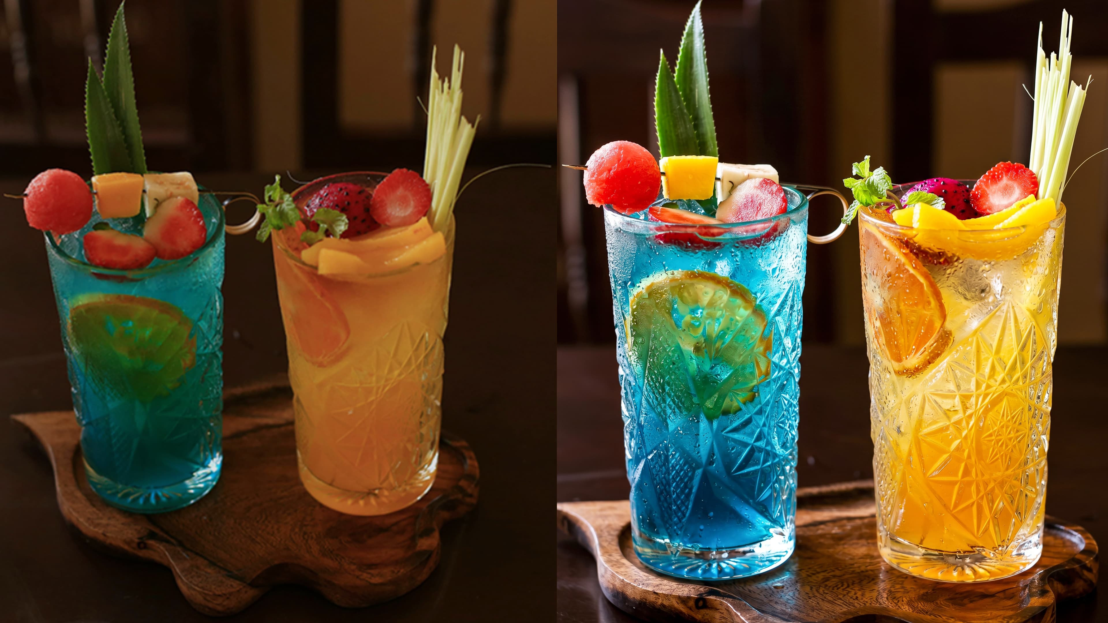 Before and after food photo enhancement