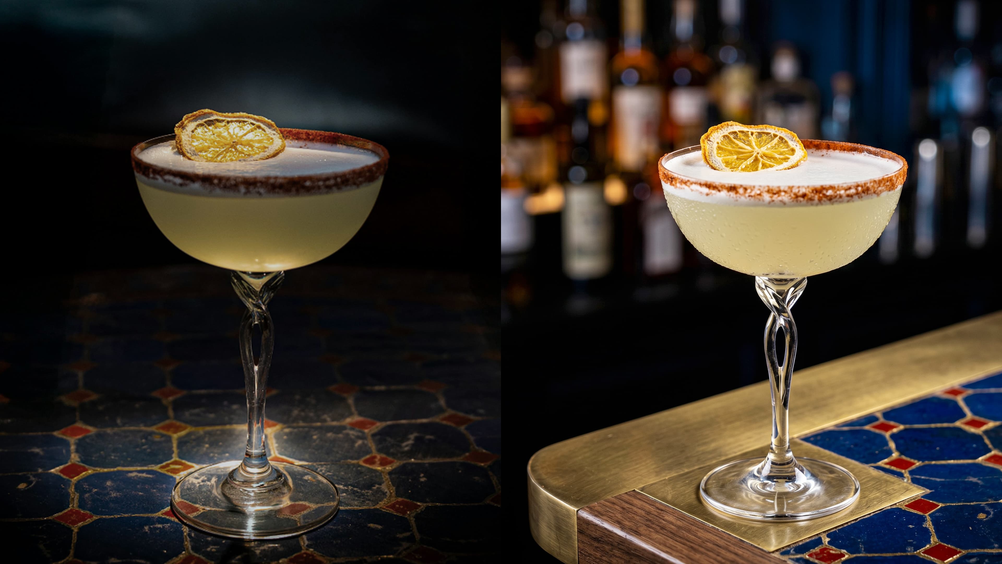 Before and after food photo enhancement