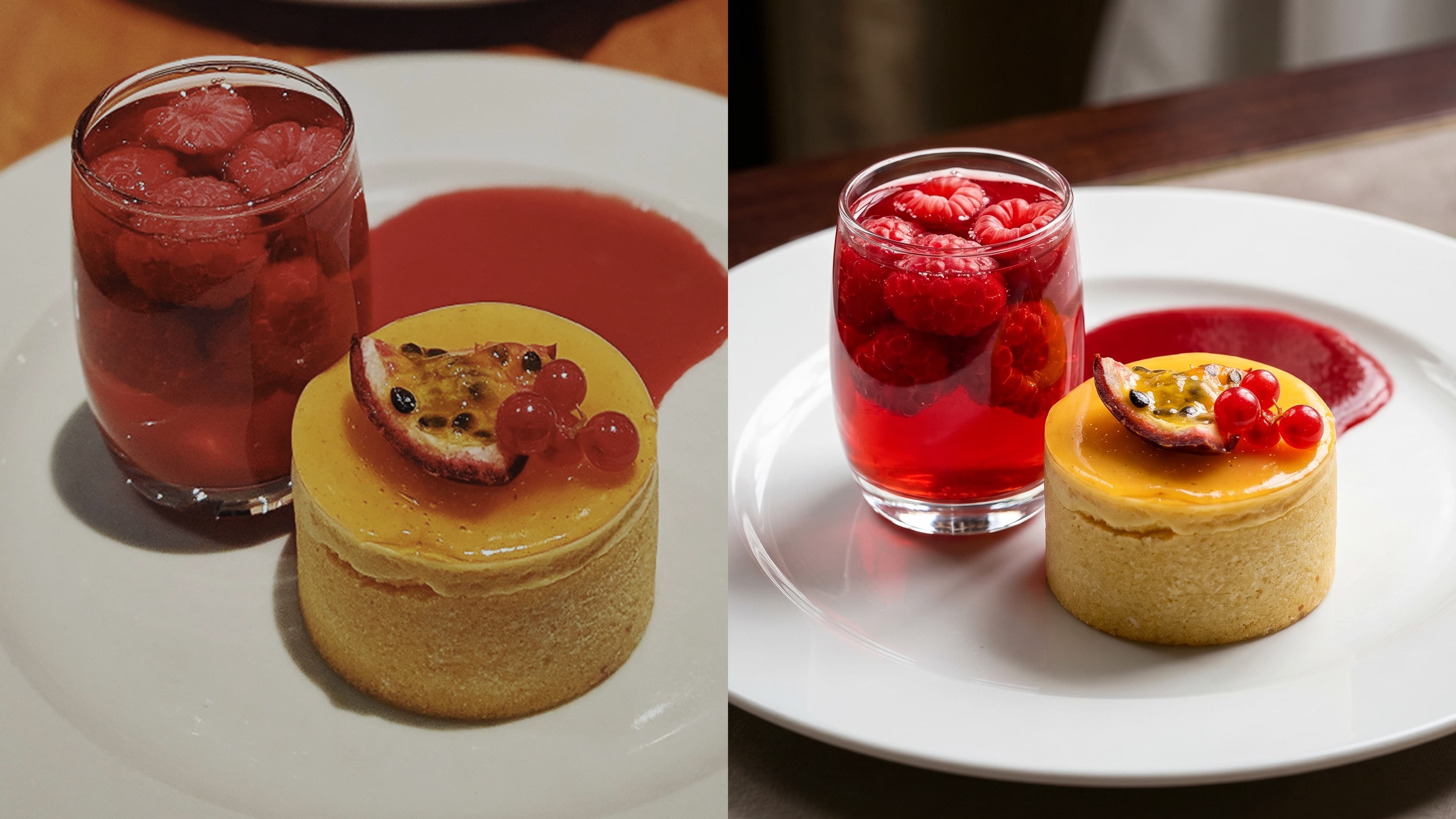 Before and after food photo enhancement